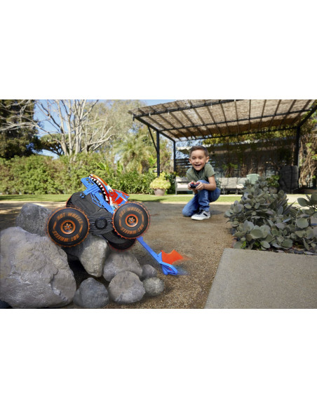 MTJFR39,Hot Wheels Monster Truck Sharks Vs Dinos Masina Cu Telecomanda Tiger Shark Climber