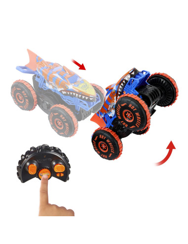 MTJFR39,Hot Wheels Monster Truck Sharks Vs Dinos Masina Cu Telecomanda Tiger Shark Climber