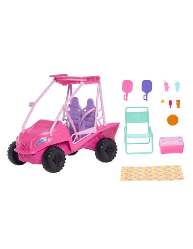 MTJFV68,Barbie Mysteries Detectivi Pe Plaja Masinuta Buggy Si Accesorii