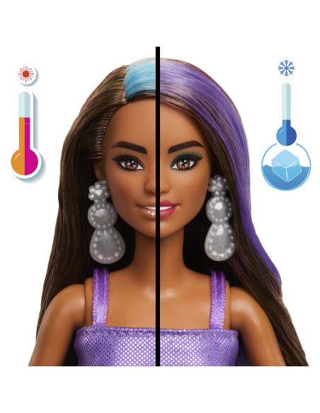 MTJFY66,Barbie Set Party Unboxed Reveal Papusa Barbie Violet Cu 10 Accesorii Surpriza