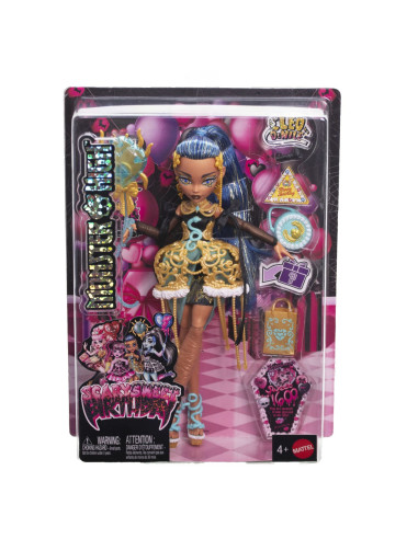 MTJBG76,Monster High Ziua De Nastere Dulce Si Infricosatoare Papusa Cleo De Nile Cu Accesorii