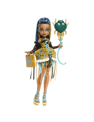 MTJBG76,Monster High Ziua De Nastere Dulce Si Infricosatoare Papusa Cleo De Nile Cu Accesorii