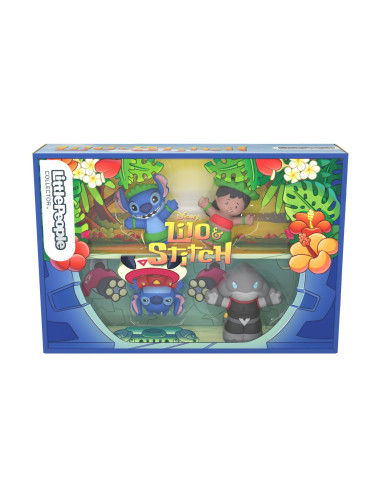 MTJFC77,Fisher Price Little People Collector Disney Lilo Si Stitch Set 4 Figurine