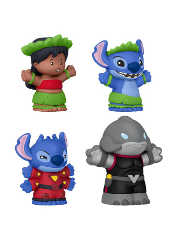 MTJFC77,Fisher Price Little People Collector Disney Lilo Si Stitch Set 4 Figurine