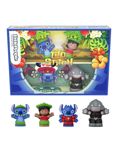 MTJFC77,Fisher Price Little People Collector Disney Lilo Si Stitch Set 4 Figurine