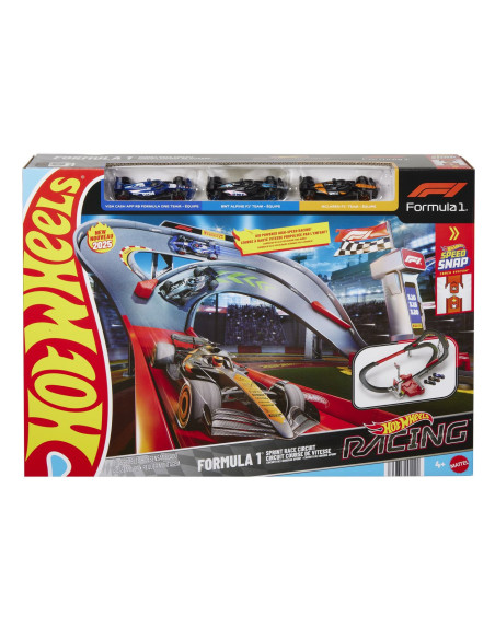 MTJDY15,Hot Wheels Racing Curcuit De Curse Formula 1 Cu 3 Masinute Incluse