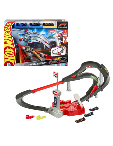 MTJDY15,Hot Wheels Racing Curcuit De Curse Formula 1 Cu 3 Masinute Incluse