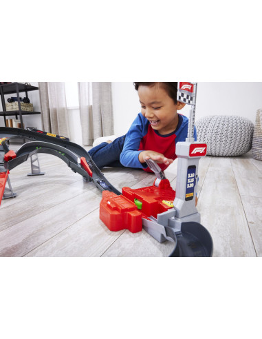 MTJDY15,Hot Wheels Racing Curcuit De Curse Formula 1 Cu 3 Masinute Incluse