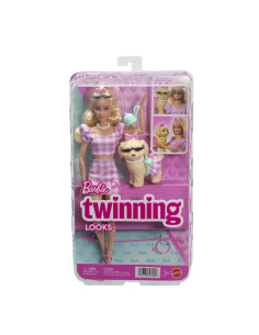 MTJFP36,Barbie Twinning Looks Set Papusa Barbie Blonda Si Catel Cu Accesorii