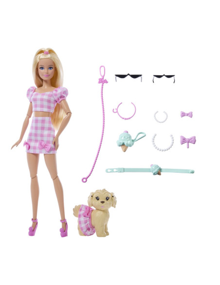 MTJFP36,Barbie Twinning Looks Set Papusa Barbie Blonda Si Catel Cu Accesorii