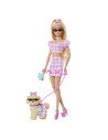 MTJFP36,Barbie Twinning Looks Set Papusa Barbie Blonda Si Catel Cu Accesorii