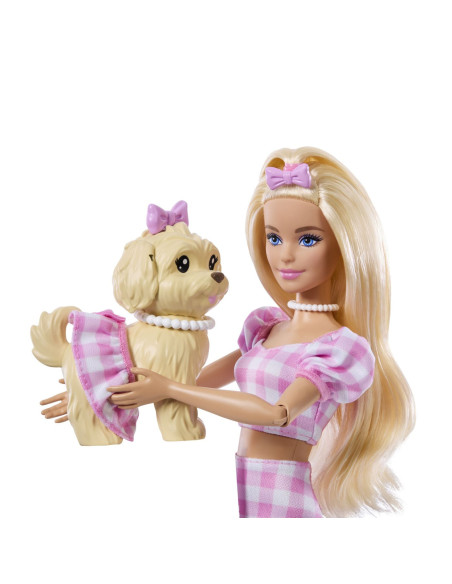 MTJFP36,Barbie Twinning Looks Set Papusa Barbie Blonda Si Catel Cu Accesorii