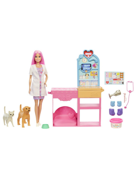 MTJFX93,Barbie You Can Be Anything Set Clinica Veterinara Fast Cast Cu Accesorii