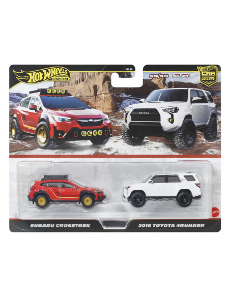 MTHBL96_JBK98,Hot Wheels Premium Set 2 Masinute Metalice Subaru Crosstrek Si Toyota 4runner 2018 Scara 1 La 64