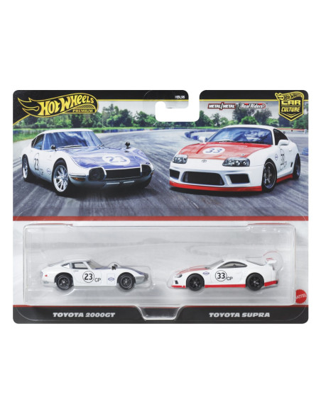 MTHBL96_JBL03,Hot Wheels Premium Set 2 Masinute Metalice Toyota 2000gt Si Toyota Supra Scara 1 La 64