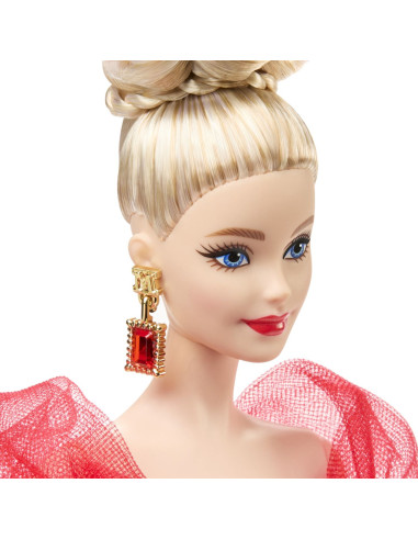 MTJBJ17,Barbie Signature Aniversare 80 De Ani Papusa Barbie Blonda Cu Rochie De Bal Rosie