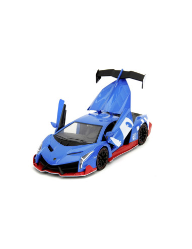 VV-253255082,Jada Set Figurina Ariciul Sonic Si Masinuta Metalica Sonic Lamborghini Veneno Scara 1 La 24