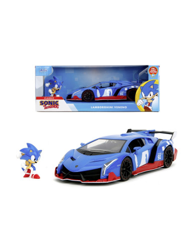 VV-253255082,Jada Set Figurina Ariciul Sonic Si Masinuta Metalica Sonic Lamborghini Veneno Scara 1 La 24