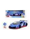 VV-253255082,Jada Set Figurina Ariciul Sonic Si Masinuta Metalica Sonic Lamborghini Veneno Scara 1 La 24