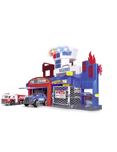 VV-203719021,Dickie Set Statie De Pompieri Si Salvare Cu Pulverizator De Apa Sunete Si Lumini