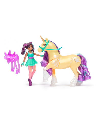 VV-6072482,Unicorn Academy Set Papusa Ava Si Unicornul Leaf Planta Magica
