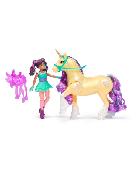 VV-6072482,Unicorn Academy Set Papusa Ava Si Unicornul Leaf Planta Magica