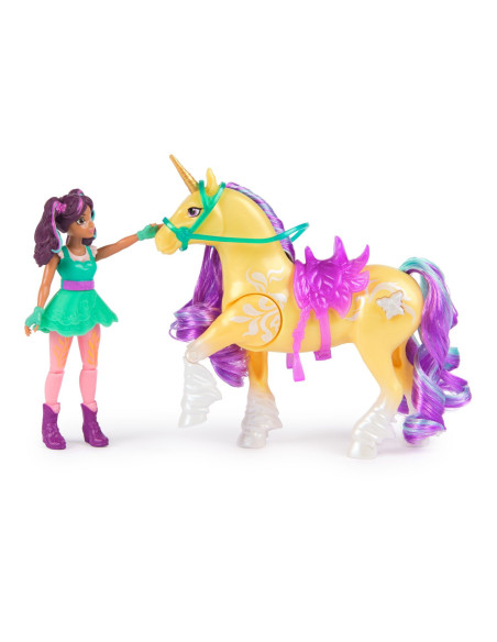 VV-6072482,Unicorn Academy Set Papusa Ava Si Unicornul Leaf Planta Magica