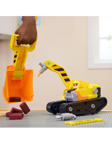 VV-6073297,Patrula Catelusilor Rubble Si Echipa Vehicul Buldozer Multifunctional 2 In 1