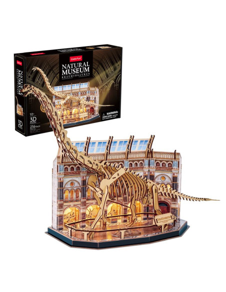 CUL544h,Cubic Fun - Puzzle 3D cu LED muzeul natural Brachiosaurus 217 piese