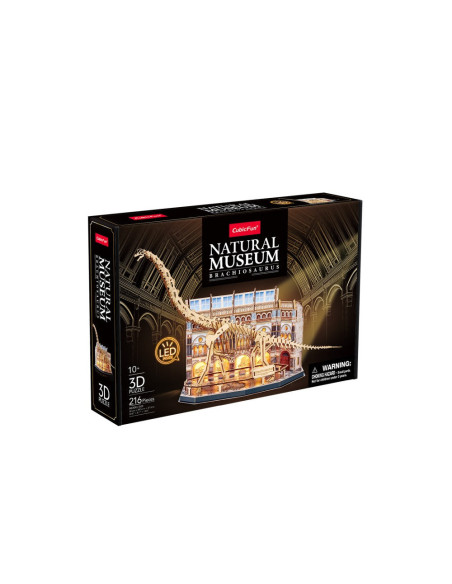 CUL544h,Cubic Fun - Puzzle 3D cu LED muzeul natural Brachiosaurus 217 piese
