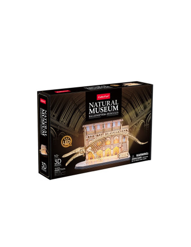 CUL545h,Cubic Fun - Puzzle 3D cu LED muzeul natural Balena albastra 223 piese