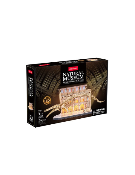CUL545h,Cubic Fun - Puzzle 3D cu LED muzeul natural Balena albastra 223 piese