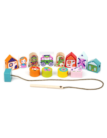 KC-14309,Jucarie din lemn, cubika, “joc de indemanare personaje de poveste”