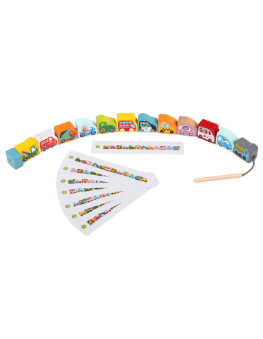 KC-14316,Jucarie din lemn, cubika, “joc de indemanare, masinute zburatoare”