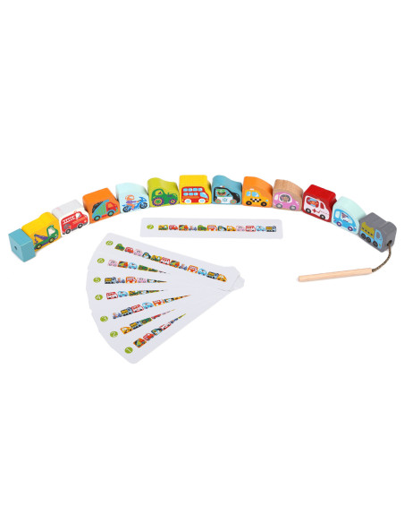 KC-14316,Jucarie din lemn, cubika, “joc de indemanare, masinute zburatoare”