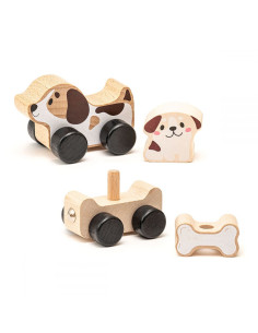 KC-15443,Jucarie din lemn cubika, puppy family 2