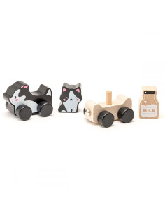 KC-15450,Jucarie din lemn cubika, kitties family 2