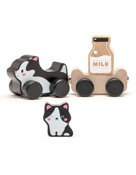 KC-15450,Jucarie din lemn cubika, kitties family