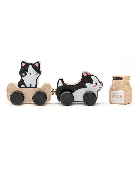 KC-15450,Jucarie din lemn cubika, kitties family