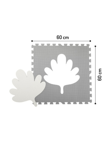 KC-AKCE00029,Covoras de joaca puzzle 120x120 cm momi, feli - grey