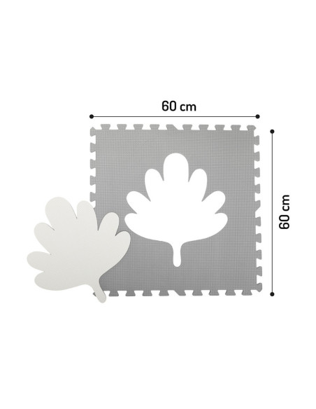 KC-AKCE00029,Covoras de joaca puzzle 120x120 cm momi, feli - grey