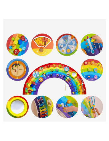 VIG44642,Jucarie de perete, Centru de activitati Curcubeu, 165 cm