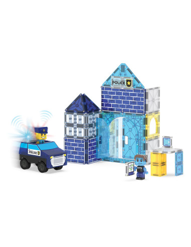 MGT-252035PS,MAGNA-TILES Police Station, 35 piese