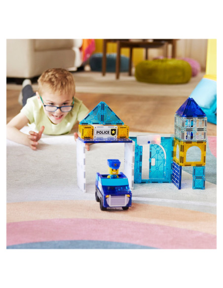 MGT-252035PS,MAGNA-TILES Police Station, 35 piese