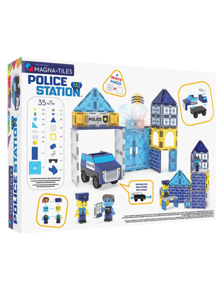 MGT-252035PS,MAGNA-TILES Police Station, 35 piese