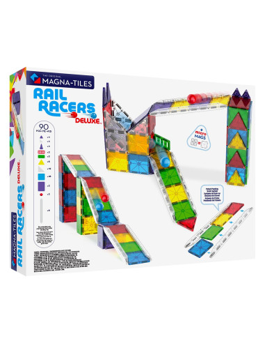 MGT-251090RR,MAGNA-TILES Rail Racers Deluxe, 90 piese