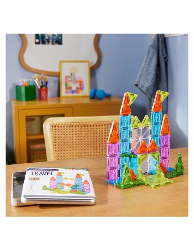 MGT-254055TS,MAGNA-TILES microMAGS Travel Deluxe, 55 piese