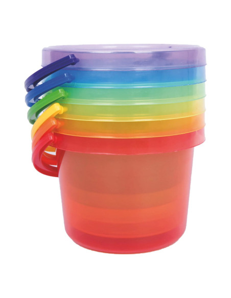 TIK-73101,Galeti transparente colorate, set 6 buc