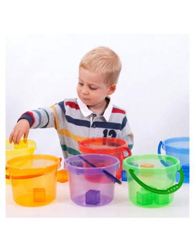 TIK-73101,Galeti transparente colorate, set 6 buc