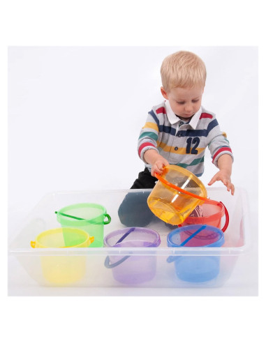 TIK-73101,Galeti transparente colorate, set 6 buc